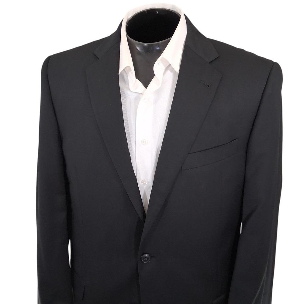 Joseph Abboud Sport‎ Coat Mens 42L Black Classic Reda Super 110s Wool Blazer